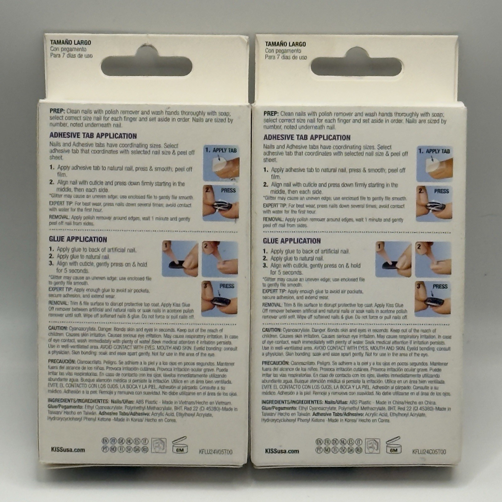 KISS – LOT of 2 – GEL Fantasy Collection NAILS w/Tabs & Glue- 82939 LONG LENGTH