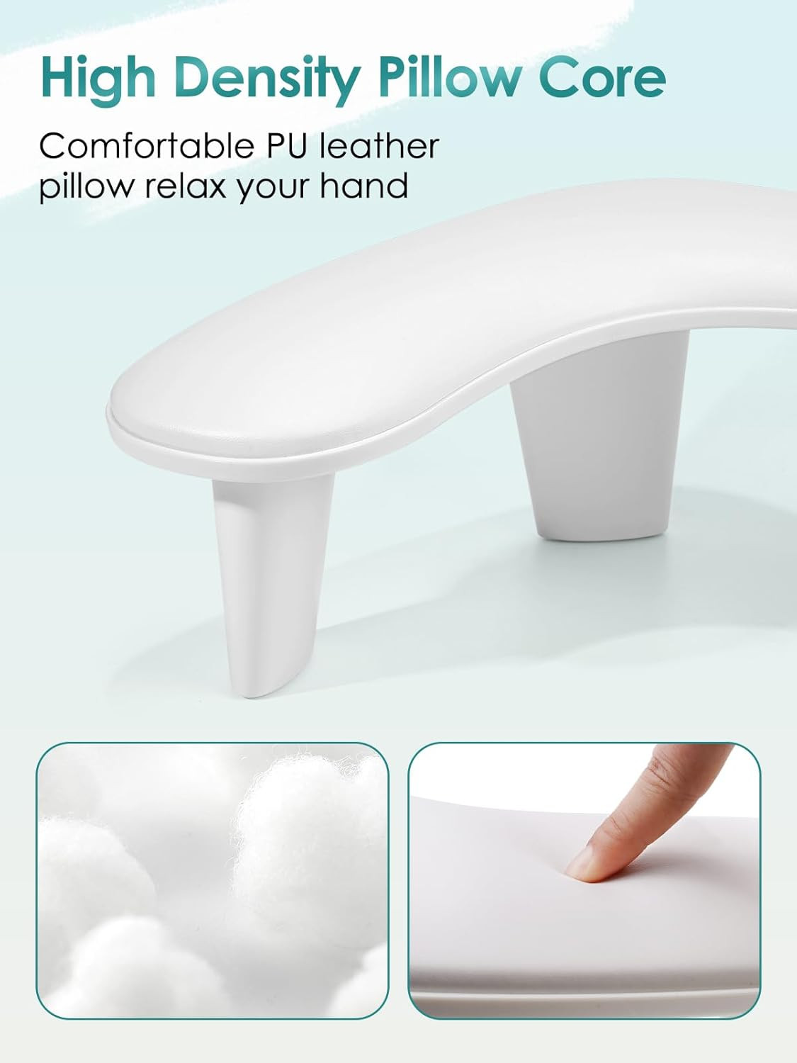 Nail Arm Rest Hand Pillow: Leather Nail Stand Nail Hand Rest – White Manicure Cu
