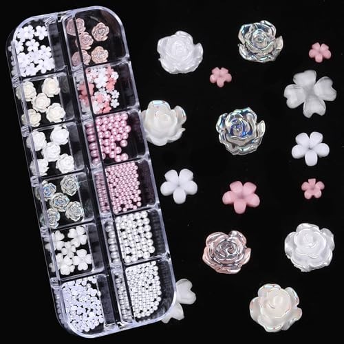 Nail Charms, Multi Shape Nail Rhinestones Kit 3D Multi Shape Nail Gems