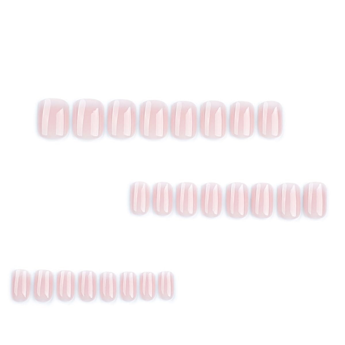 Ombre Press on Nails Short Square Fake Gradient Nude Short, Style-12