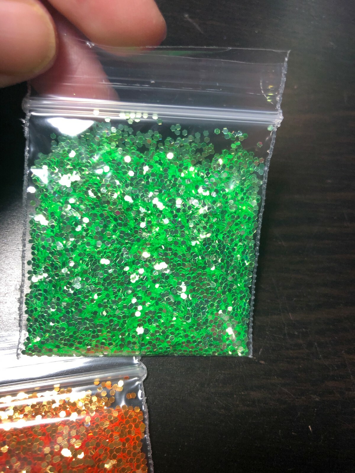 High flash Glitter Hexagon 1mm orange light green pink Nail Art US seller