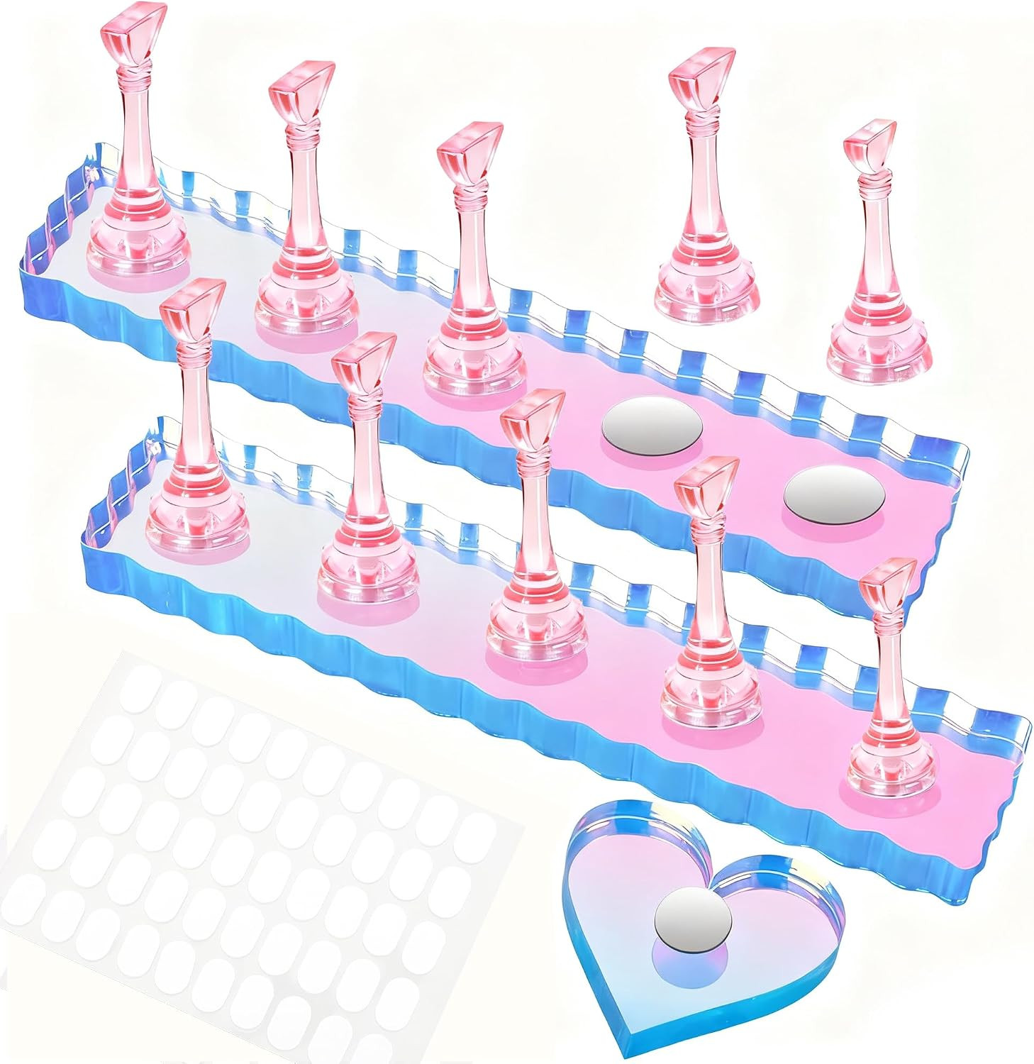 2 Set Nail Stand, Nail Holder for Painting Nail Stand for Press Ons with Double-
