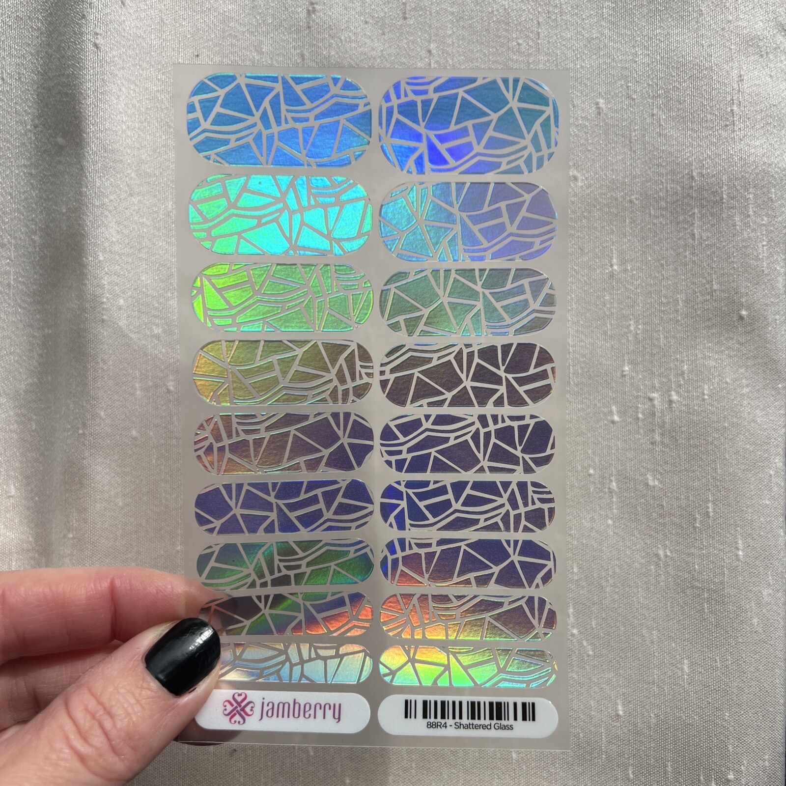 Jamberry Nail Wraps Full Sheet – Shattered Glass 88R4, Color Shifting Metallic