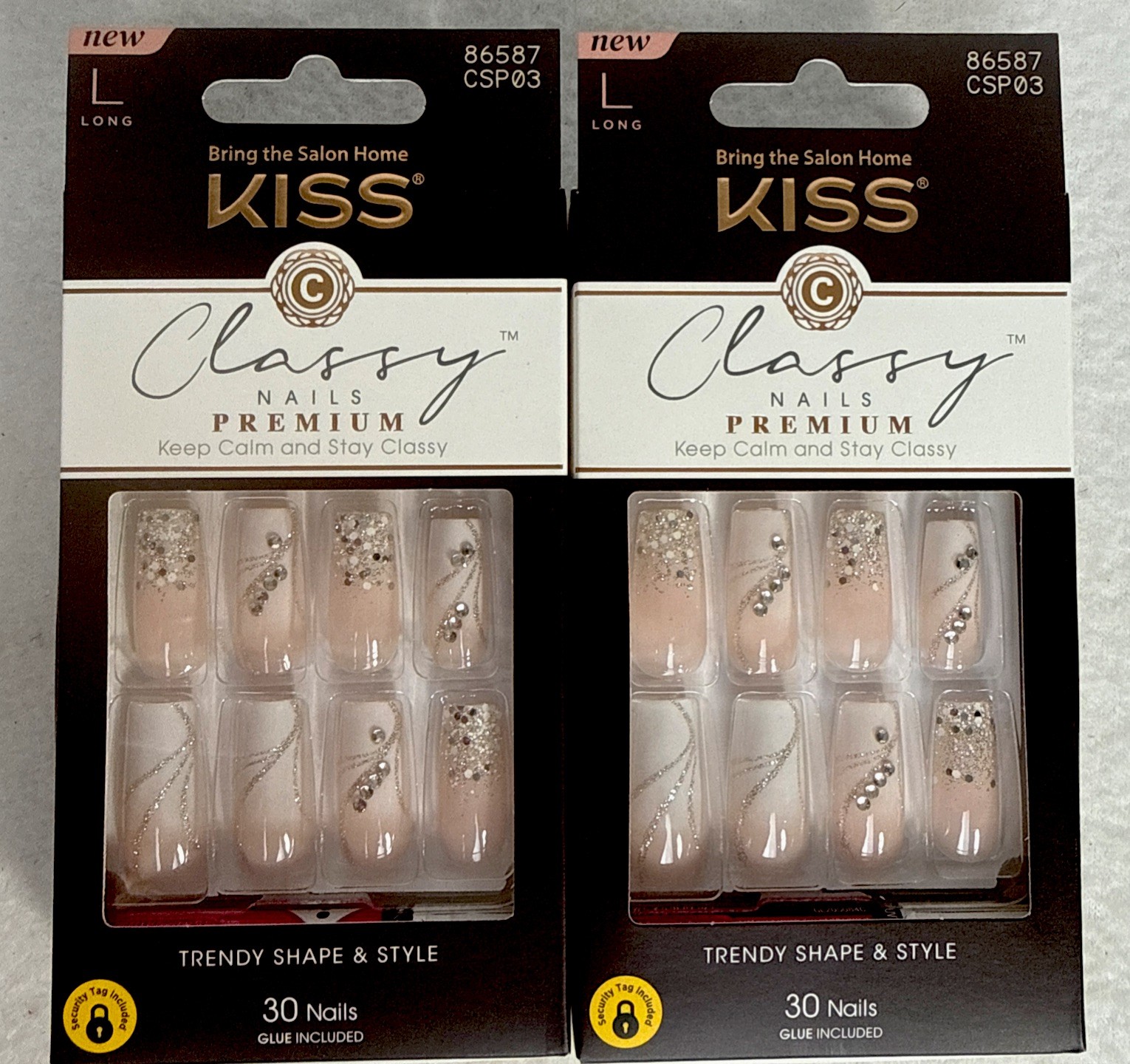 Kiss Classy Premium Long Nails Csp03 Design – Set Of 2