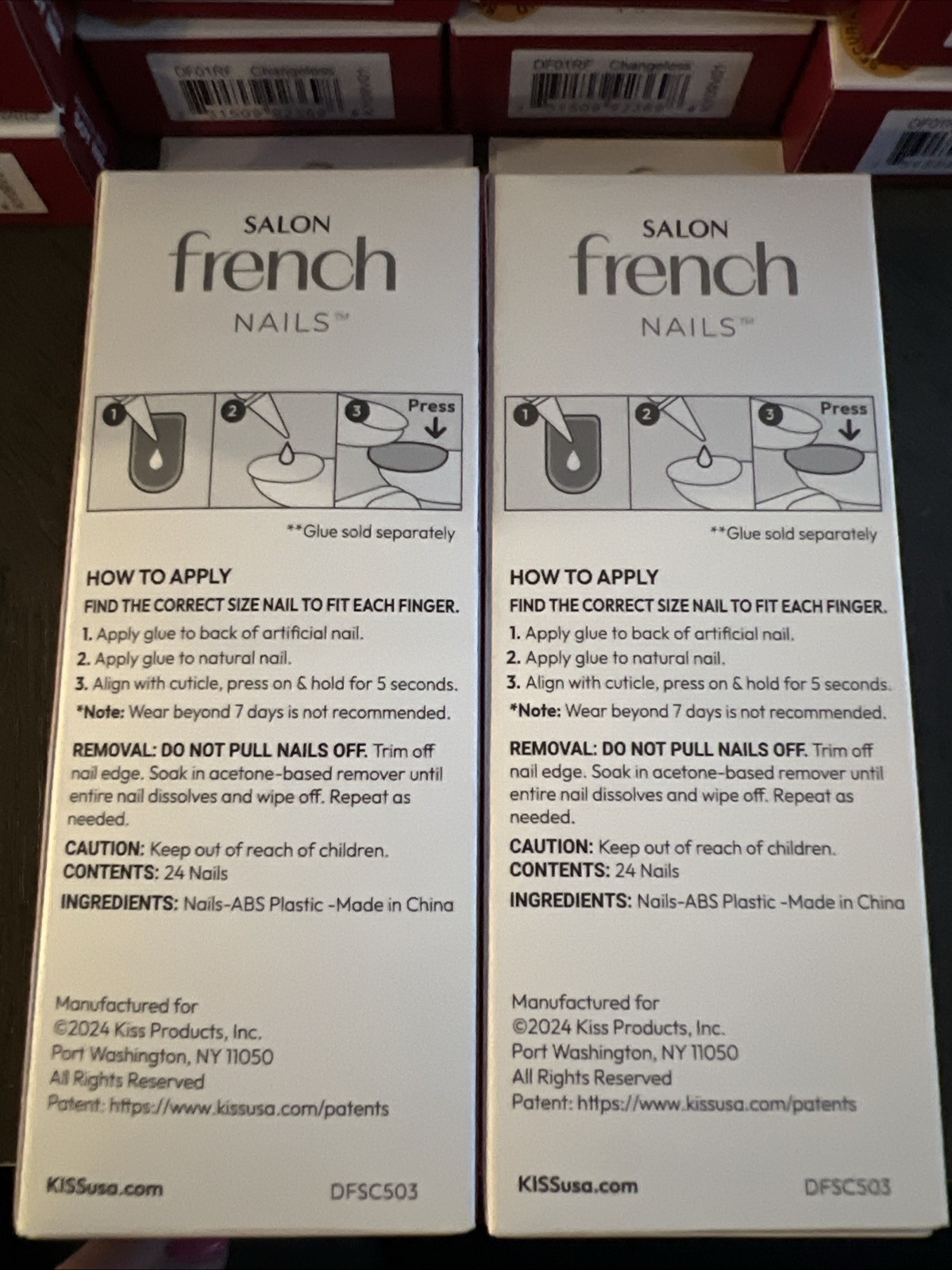 2x~Kiss Salon, French Nails Size~Short~New~ “ Changeless”