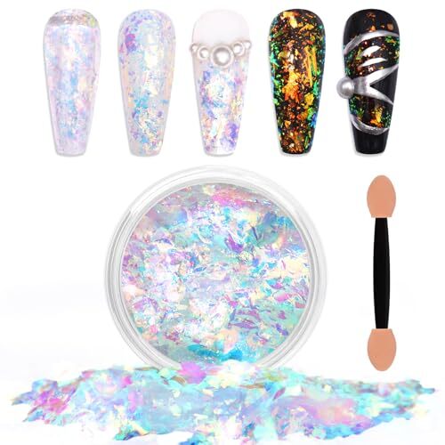Chameleon Flakes Nail Glitter Irregular Opal Nail Foil Colorful Moonlight