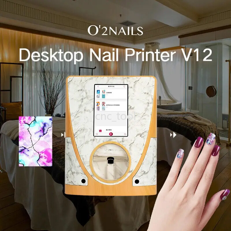 V12 Desktop Nail Printer Touch Screen 3D Nail Art Printer Machine APP