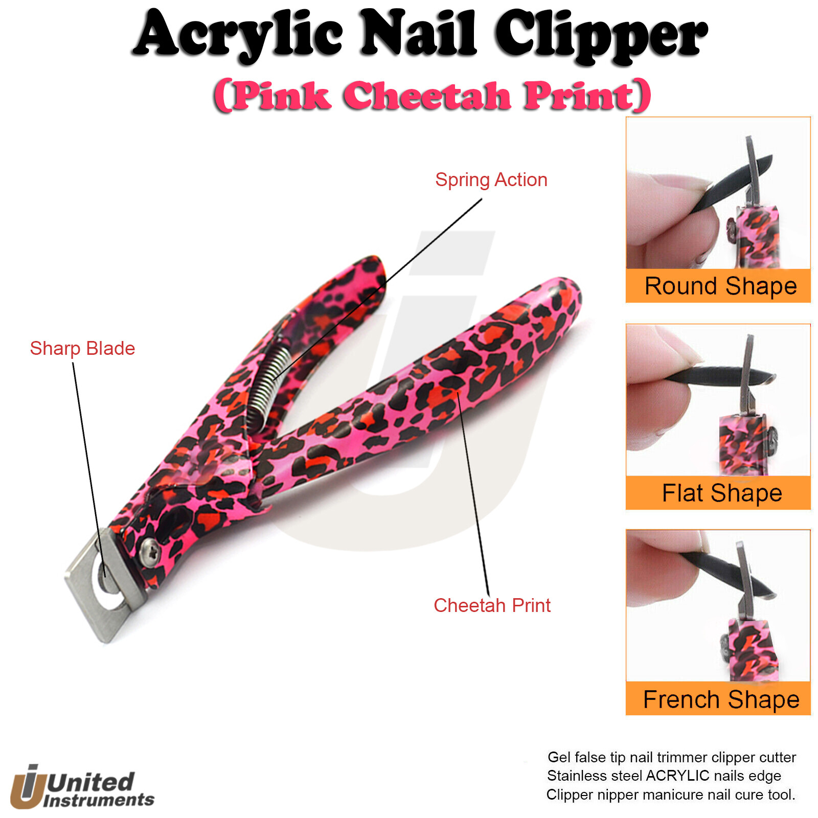 Unique Design Salon Artificial Nail Clipper Acrylic UV Fake Nails Art Tip Cutter