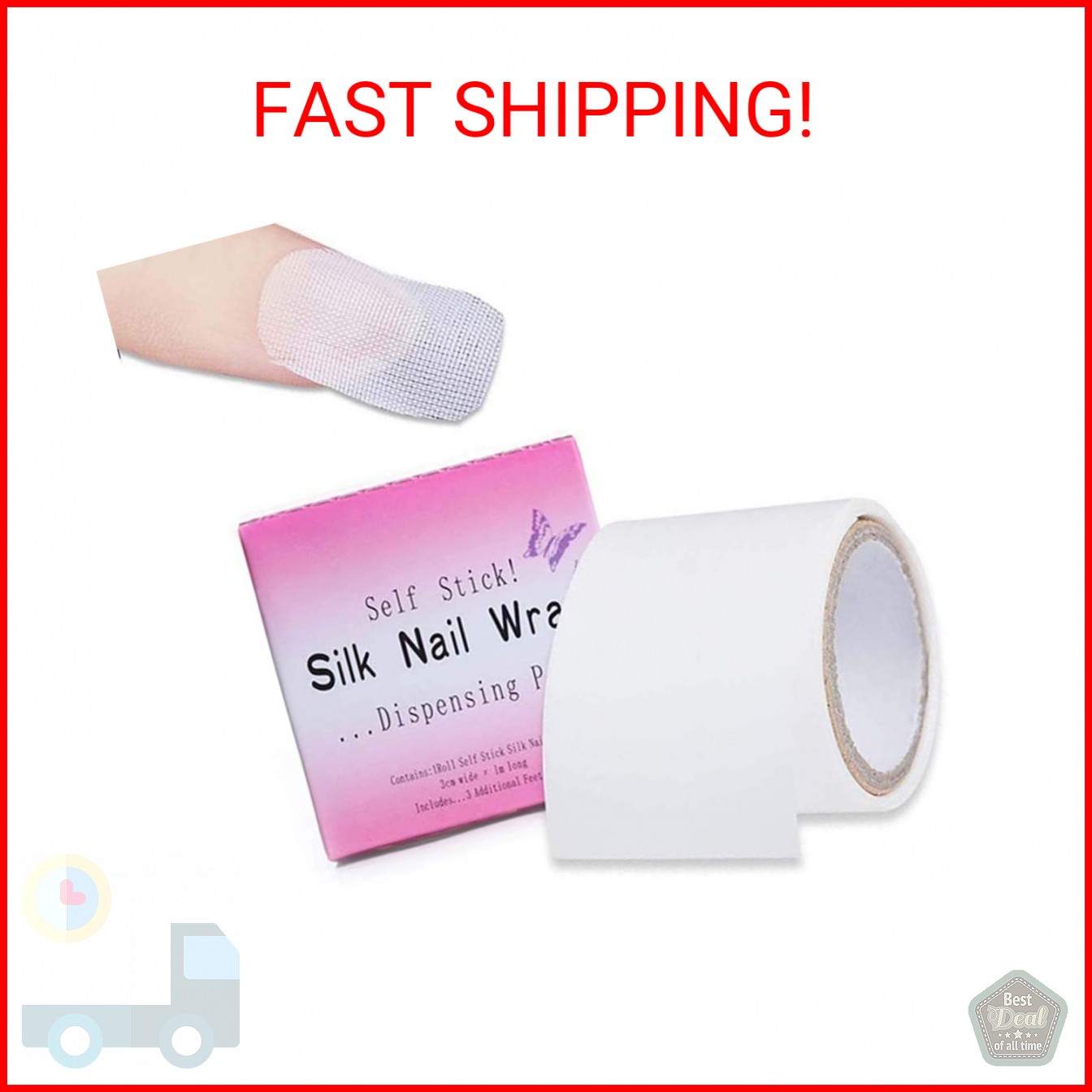 1 Roll Nail Repair Fiberglass Silk Wrap Self Adhesive Anti Damage DIY Strong Pro