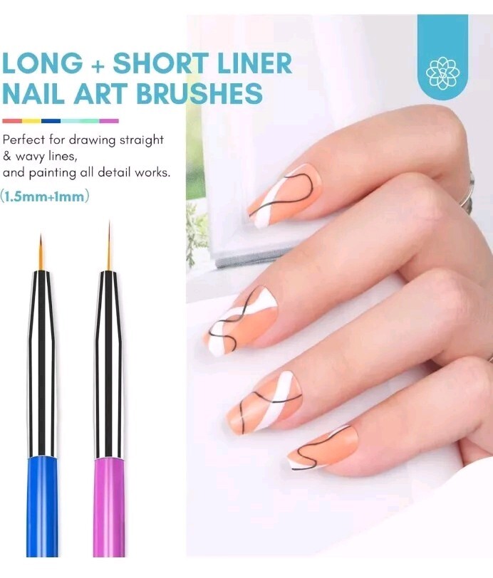 SAVILAND 6PCS Nail Art Brushes Set – Multifunctional Nail Brushes for Nail Ar…