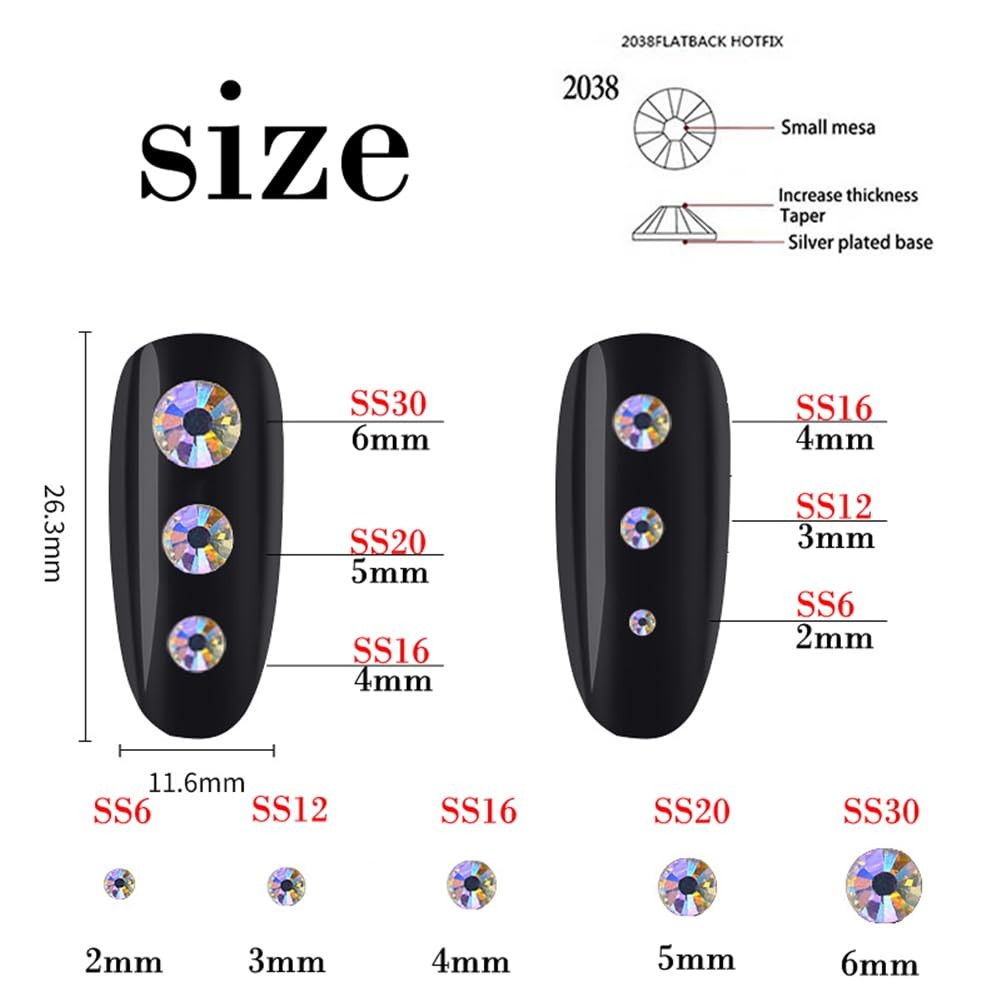 3000 Pieces SS12 3mm Flatback Rhinestones Clear Glass Round Gems Crystals for…