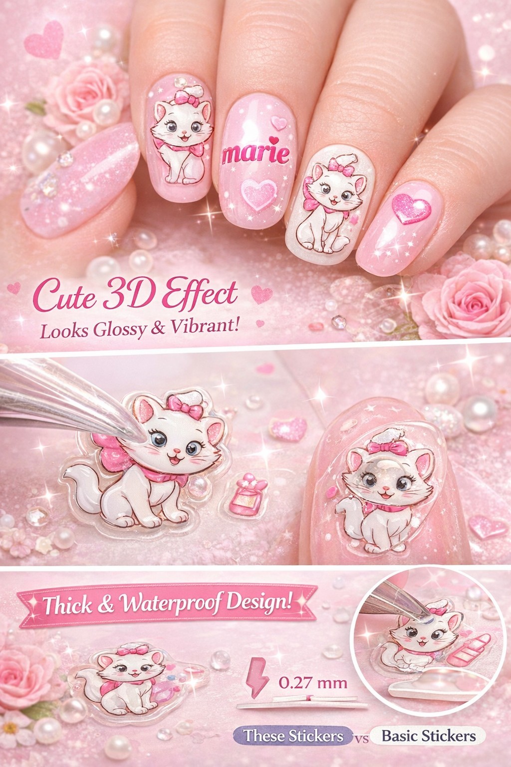 Adorable Marie Nail 5D Magic: Exquisite Embossed Art for a Salon-Quality Finish