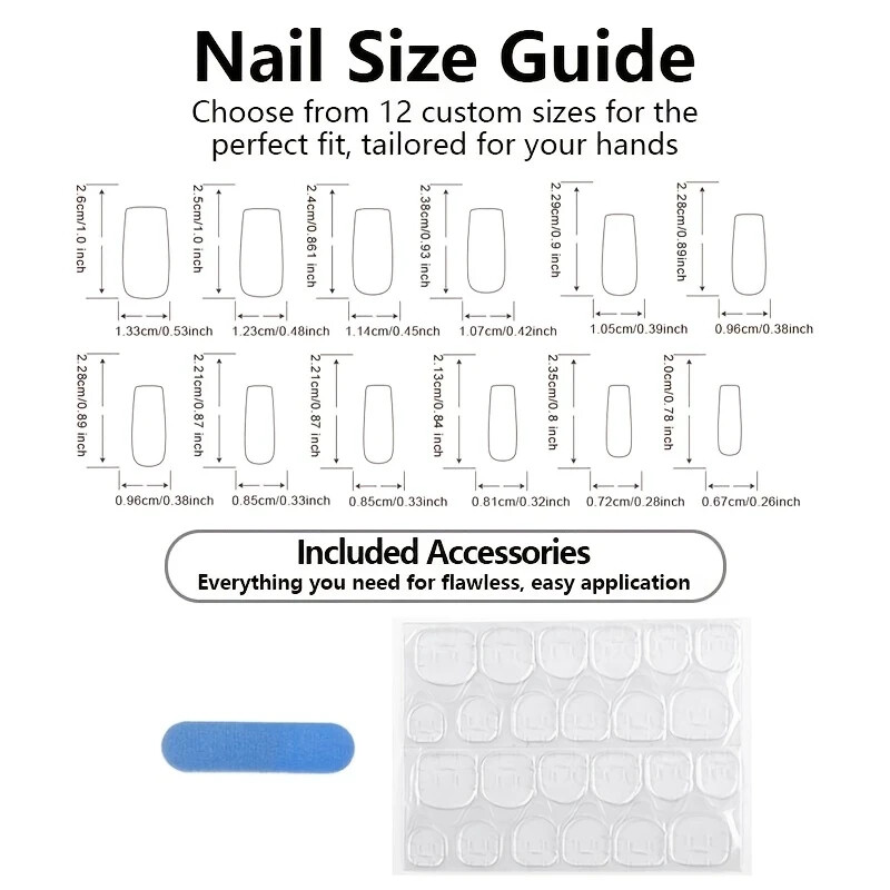 24pcs Spring and Summer Bright Flower Press-on Nails, Medium and Short