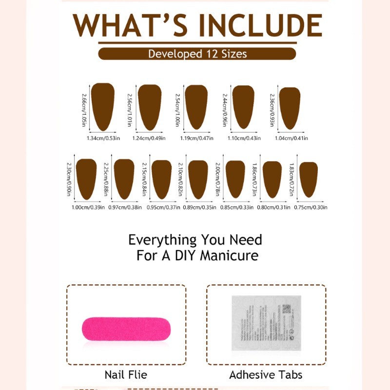 48 Pieces of Warm Chocolate and Cream 3D Flower Nail Art – Medium Nail Art