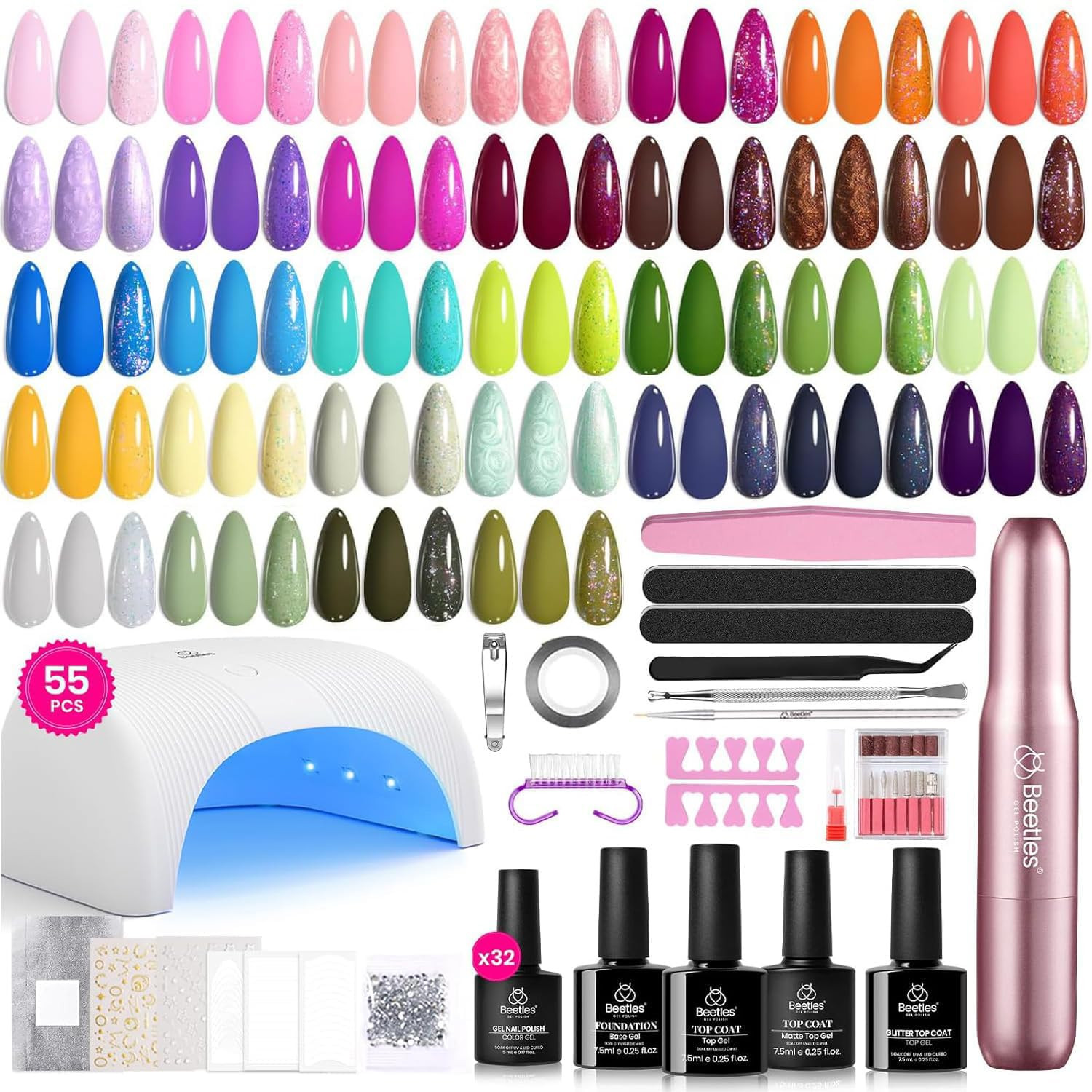 Gel Polish Pearl French All in One Press on Nail Kit with Flat-X Square Medium 3