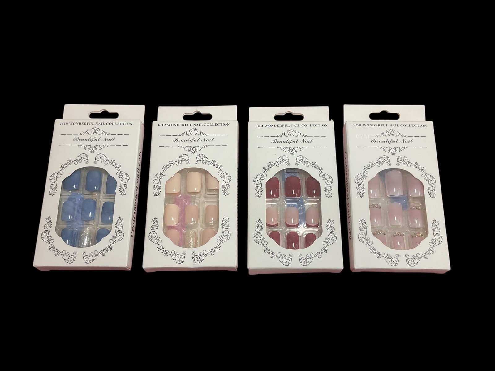 French Tip Press on Nails 24 Piece Medium Square Nails Your Choice of Color