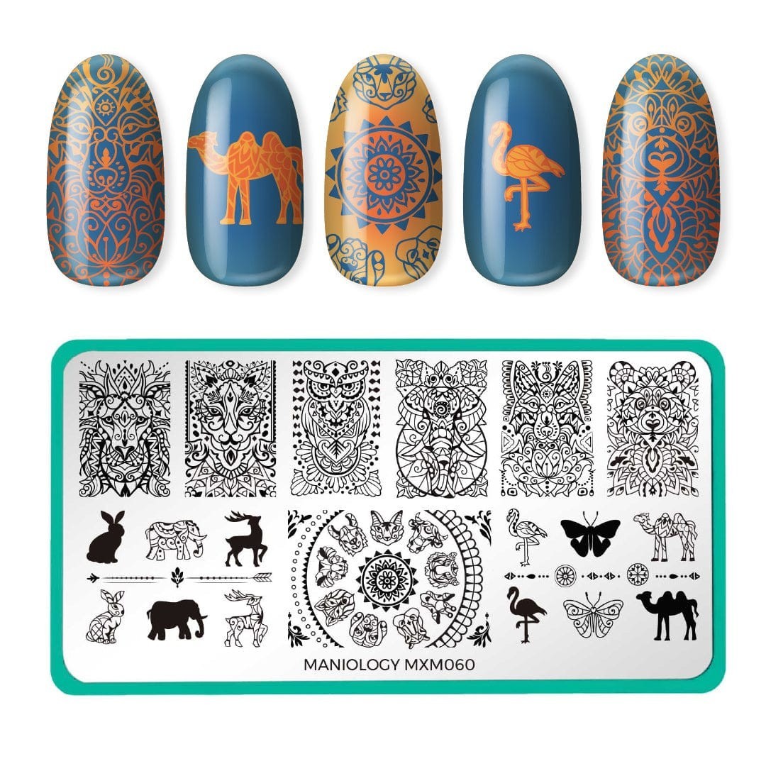 Maniology MXM060 Zen Creatures Tribal Aztec Zodiac Animal Nail Art Stamp Plate