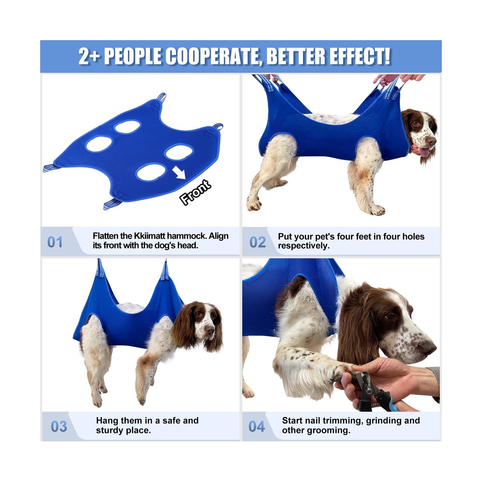 10 in 1 Pet Grooming Hammock Harness with Nail Clippers/Trimmer, Nail File, D…