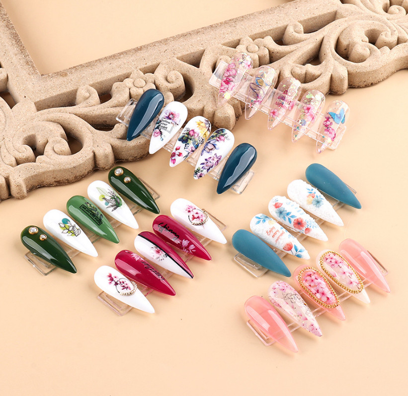 3D Nail Sticker Spring Floral Flower Tulip Adhesive Transfer Decals Slider NH7