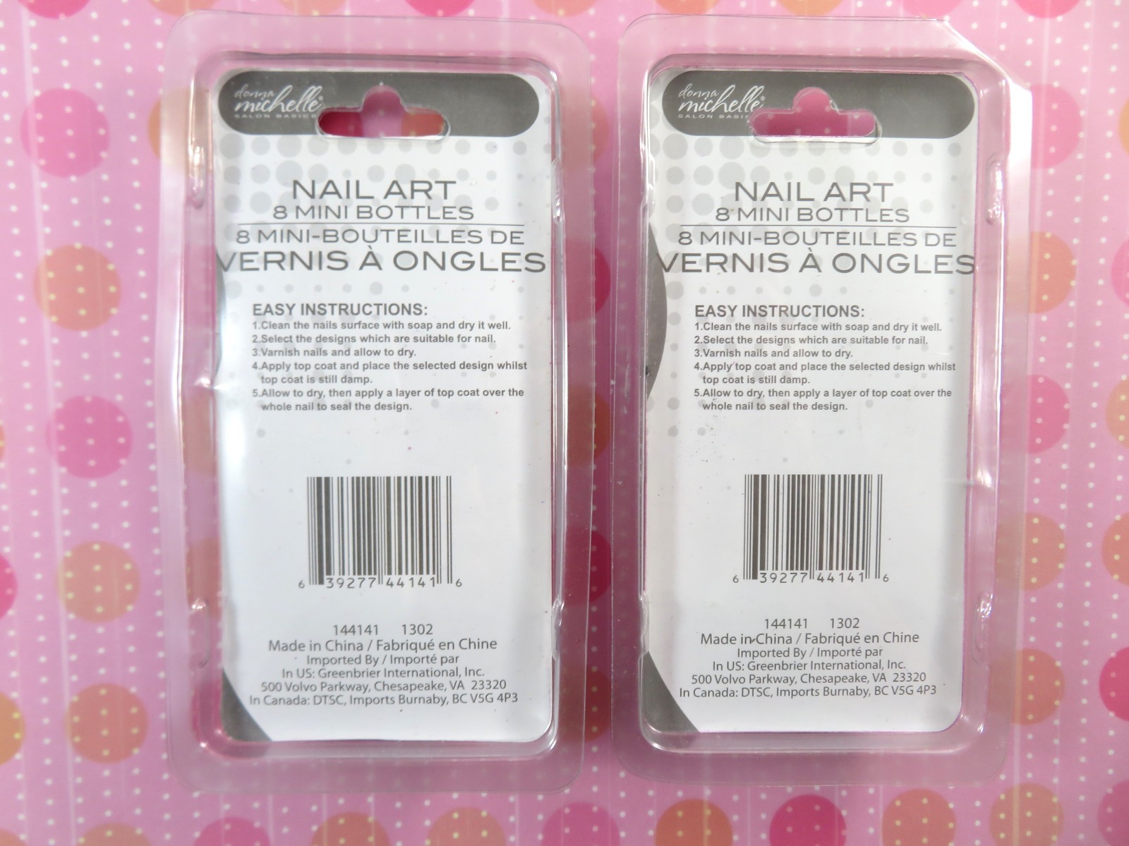 Donna Michelle Nail Art 2 Packages 16 Mini Vials Bottles Each Unique New In Pkgs