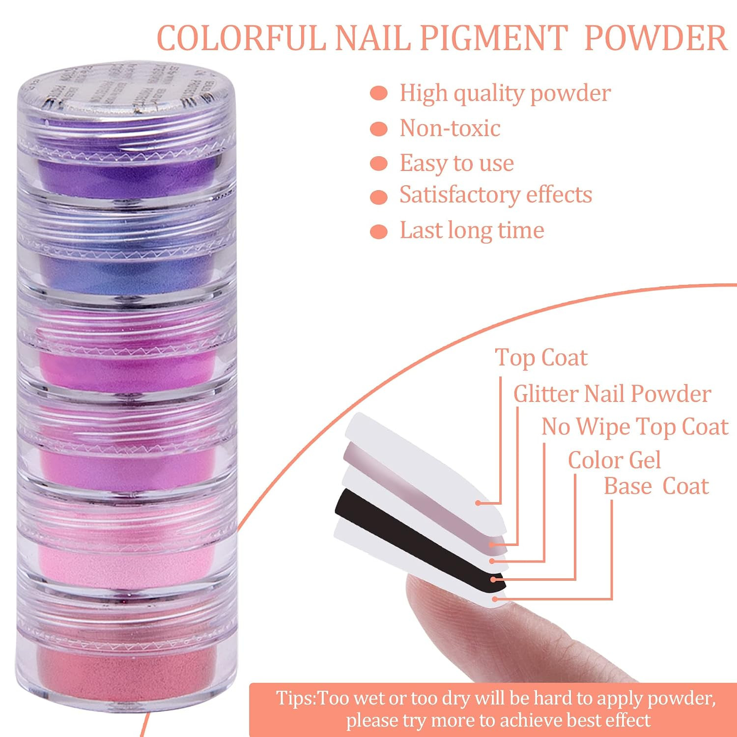 Pigment Powder for Nails 54 Colors Nail Pigment Powder | Colorful Luminous Powde