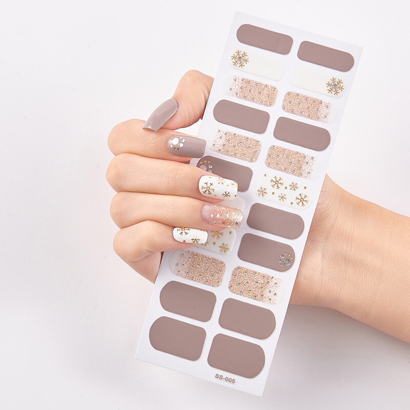 22Tips Nail Art Stickers Self-Adhesive DIY Stylish Nail Wraps Full Cover Sticker