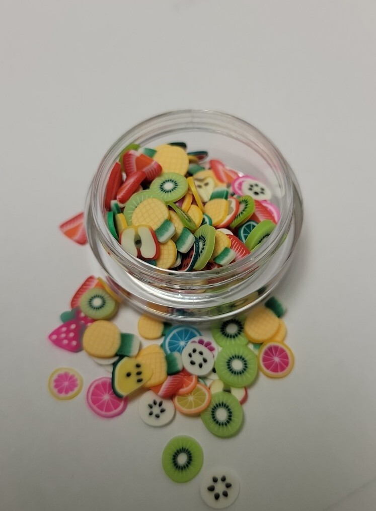 Nail Art Clay Slice Fruit Candy Flower Buttefly Cartoon Polymer 3D Decor Glitter