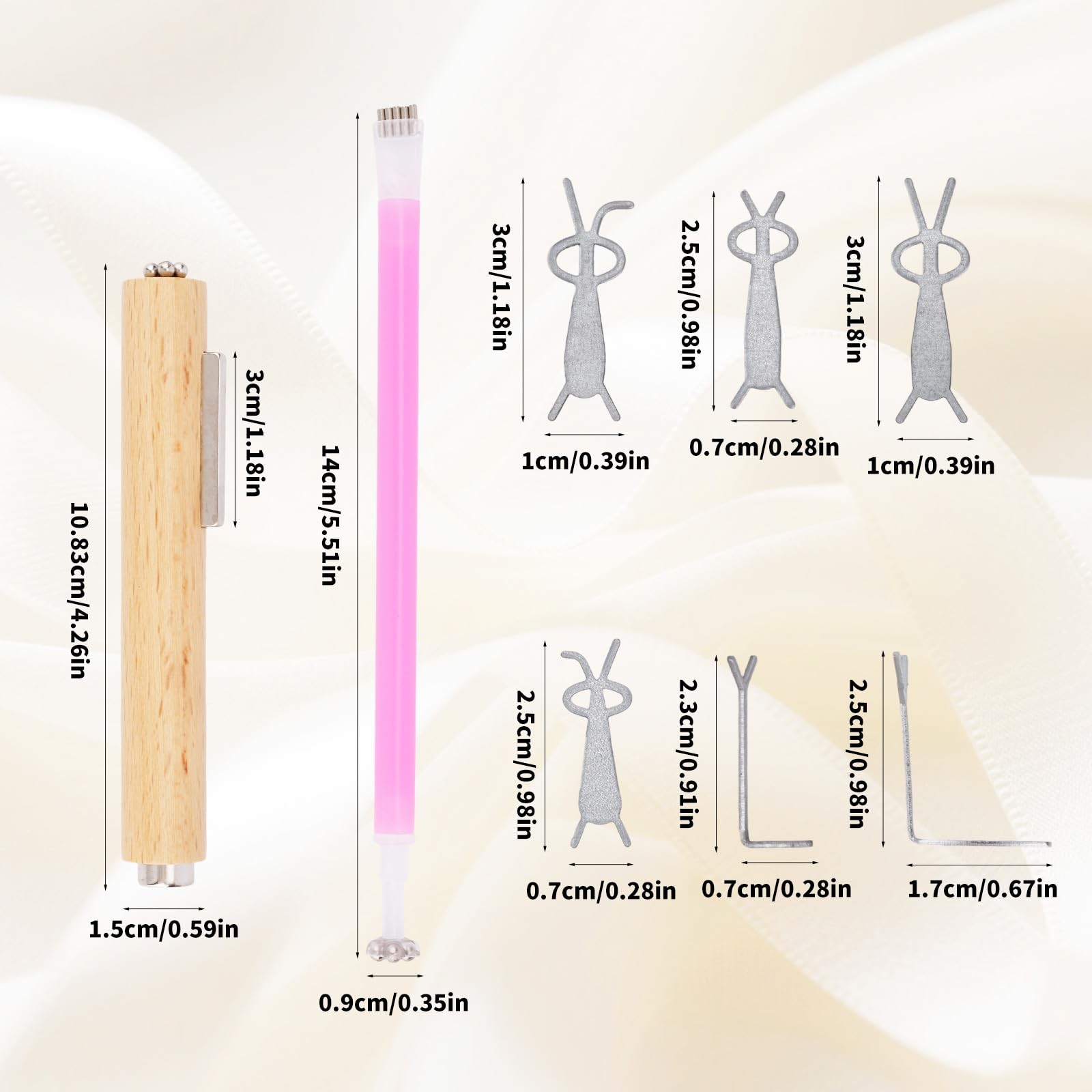 8pcs 3-in-1 Cat Eye Nail Polish Magnet Tool Set, Including Wooden Handle Magn…