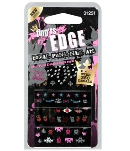 31251 FING’RS Edge Royal Punk Nail Art Over 350 Decals Pack Skull & Crown Design