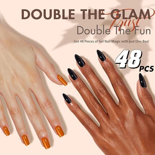 48PCS Wine Red Press on Nails Short Square Nails square wine red