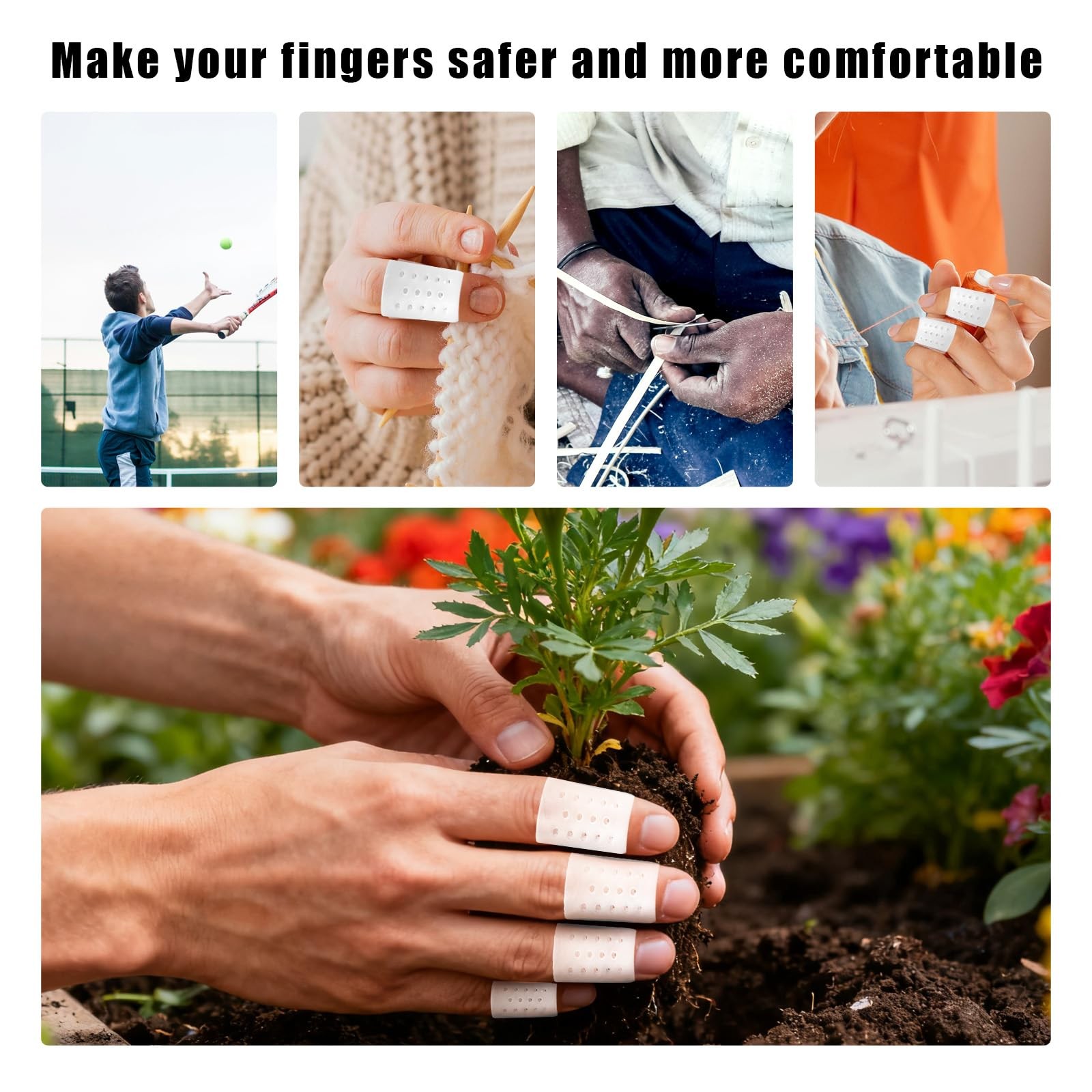 10pcs Anti Skin Picking Finger Covers, 3×1.9cm/1.18×0.75in Reusable Breathabl…