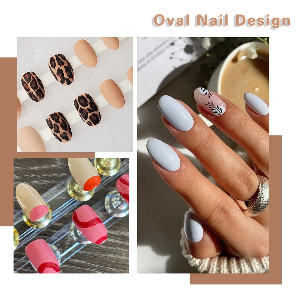 Sethexy Short Oval False Nails 500Pcs 10Sizes 500 Piece Assortment, Clear