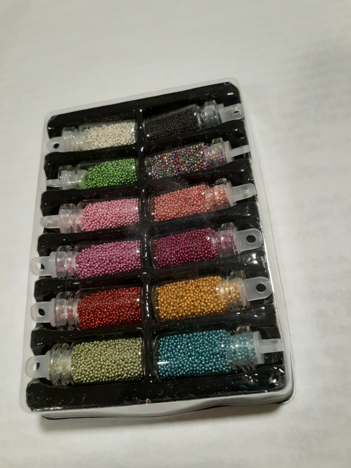 Micro beads caviar nail art Decoration set 12 small bottles mixed colors