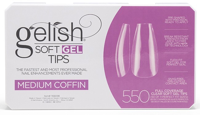 Harmony Gelish Soft Gel Tips – Medium Coffin Box Of 550 Tips