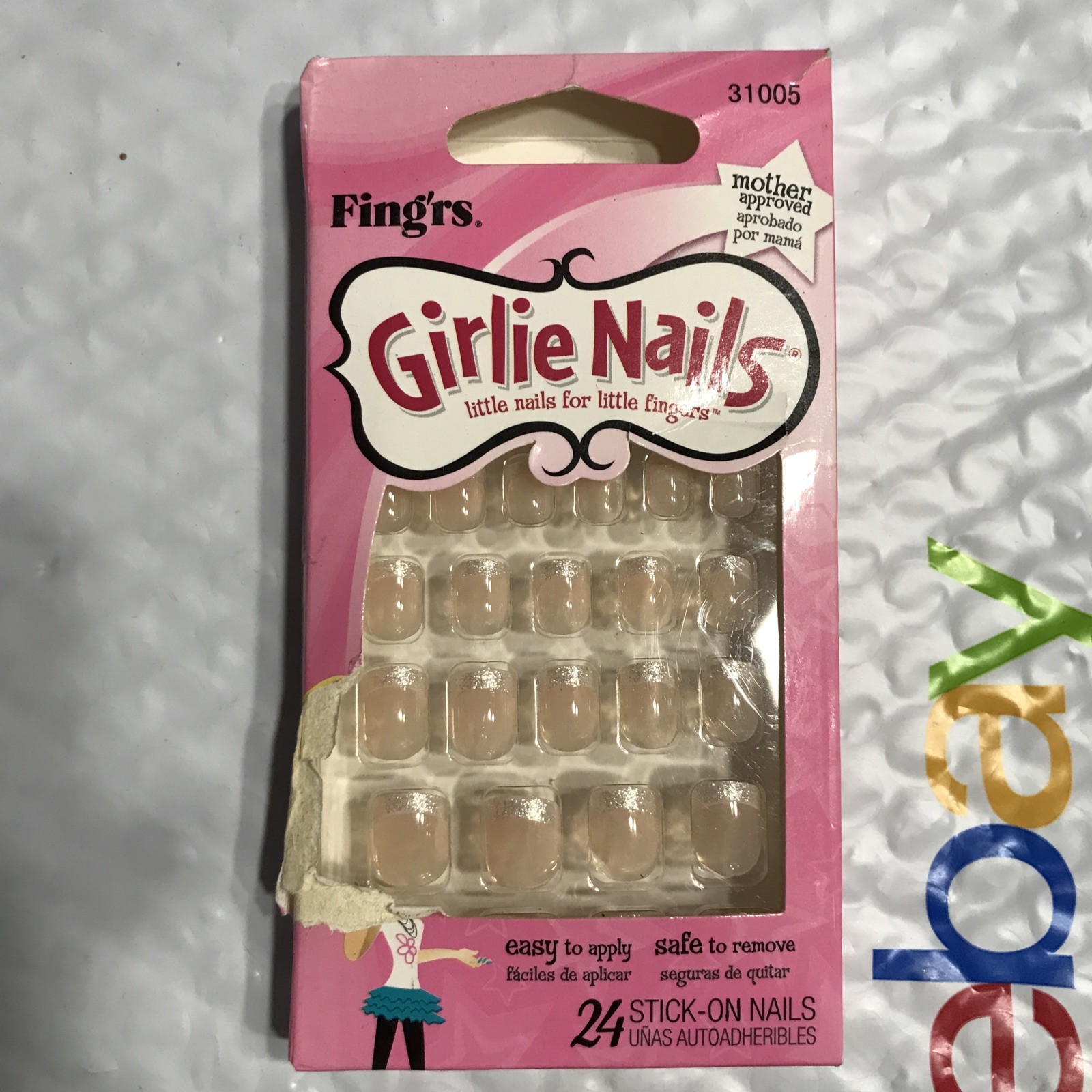 FING’RS Girlie Nails 31005 / 24 Stick-On Nails NIB unsealed