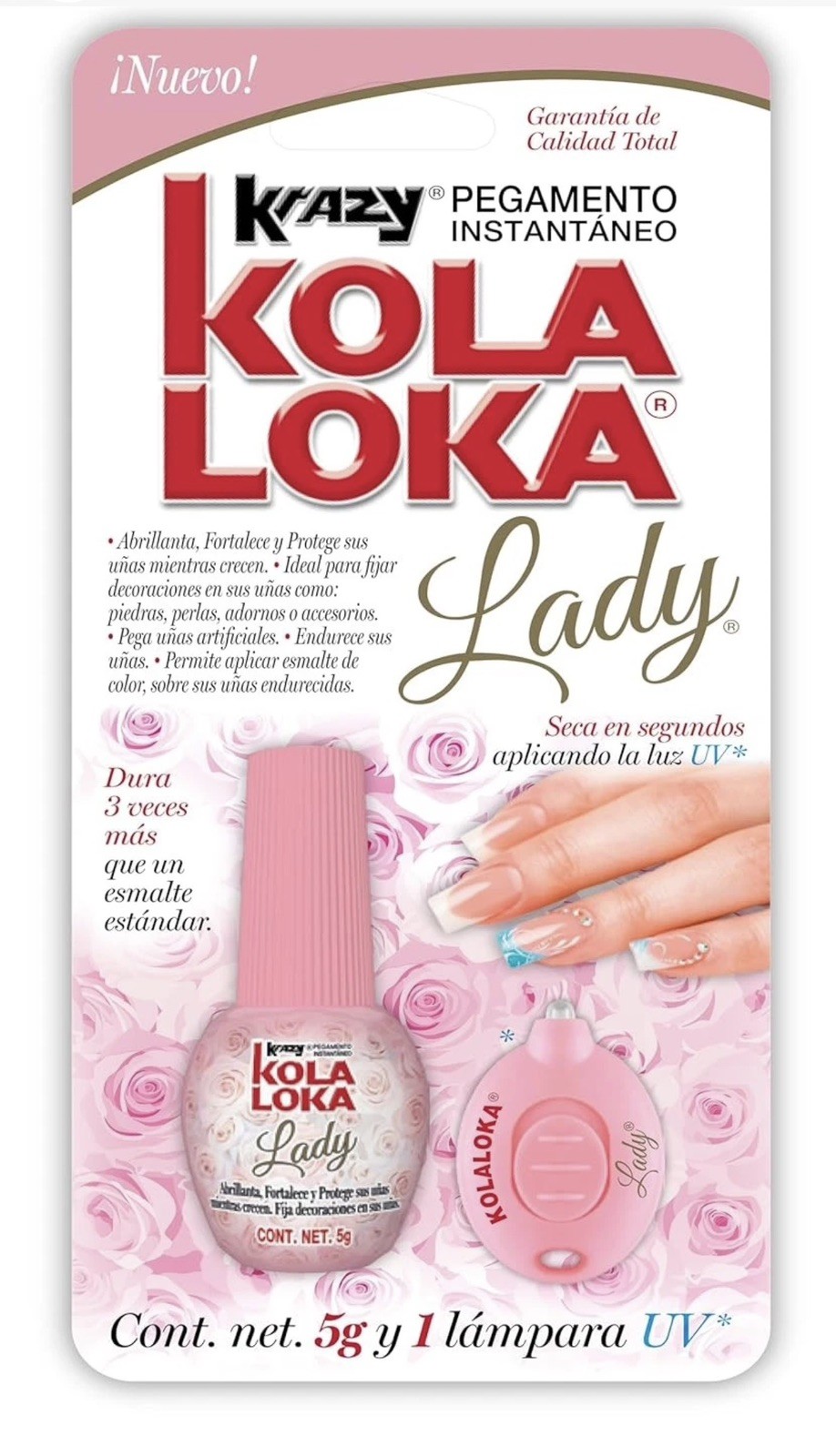 Kola Loka Lady UV Nail Glue Instant Adhesive Gloss Finish Nails Art New USA
