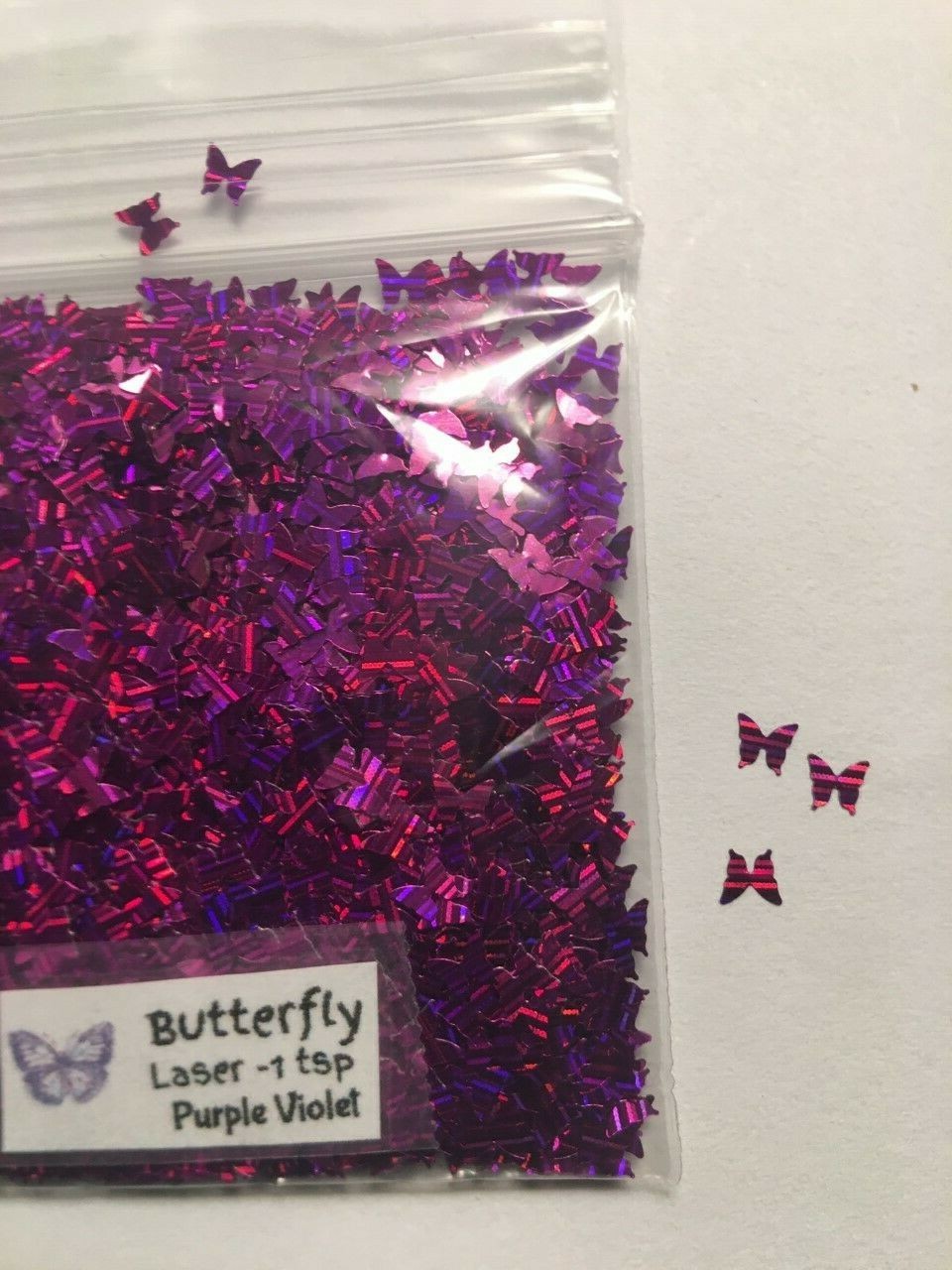 NEW Laser BUTTERFLY sharp (Purple Violet) Glitter 1tsp-4Nail Art Face Craft-US