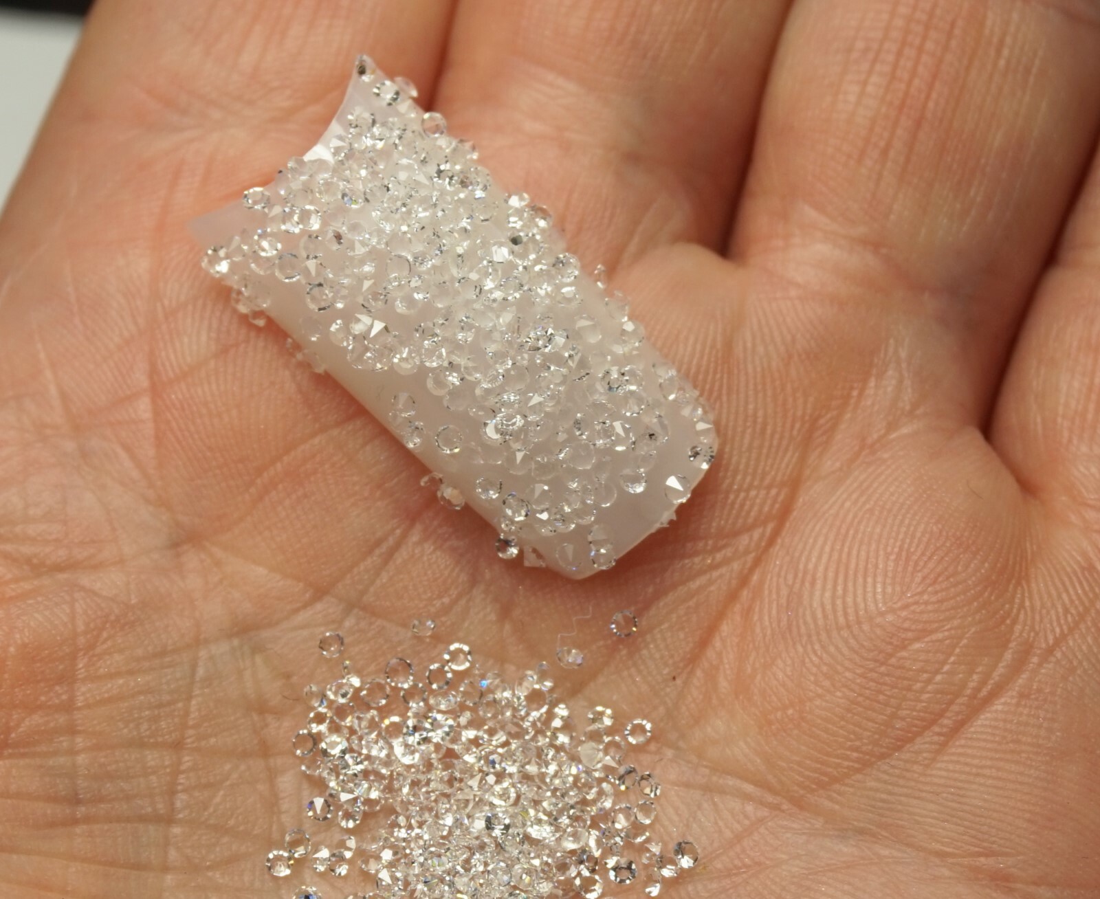 CLEAR GLASS PIXIECRYSTALS For BRIDAL NAIL ART CLEAR PREMIUM CRYSTALS IN JAR