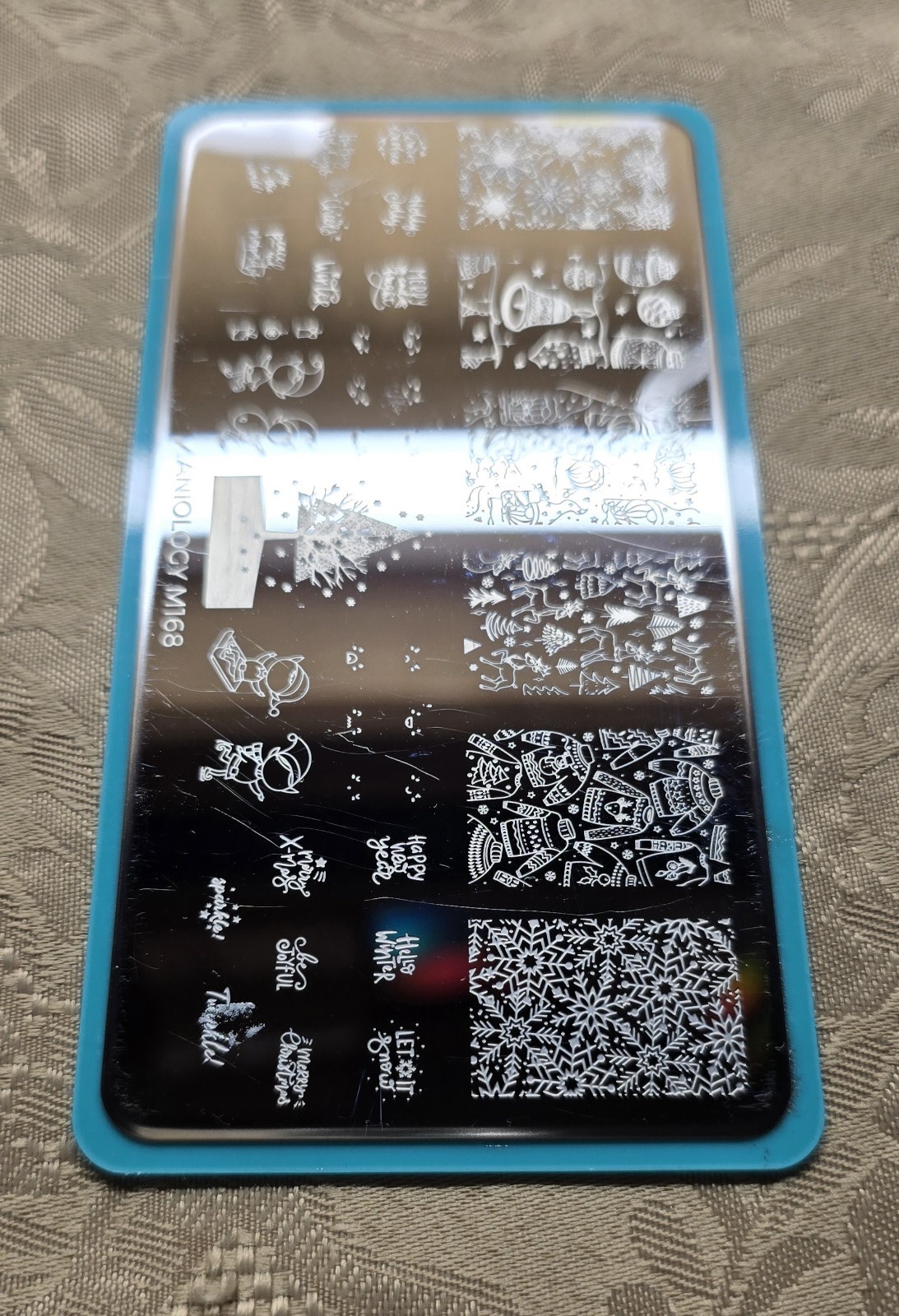 Maniology M167 M168 Treat Your Elf Christmas Snowman Sweater Nail Stamp Plate