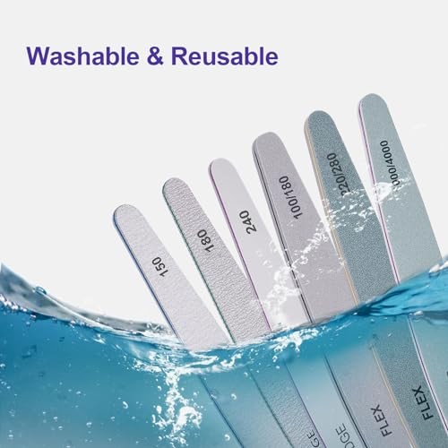 Nail File and Buffer Set, 6 Pcs Professional Nail File Kit for Acrylic and