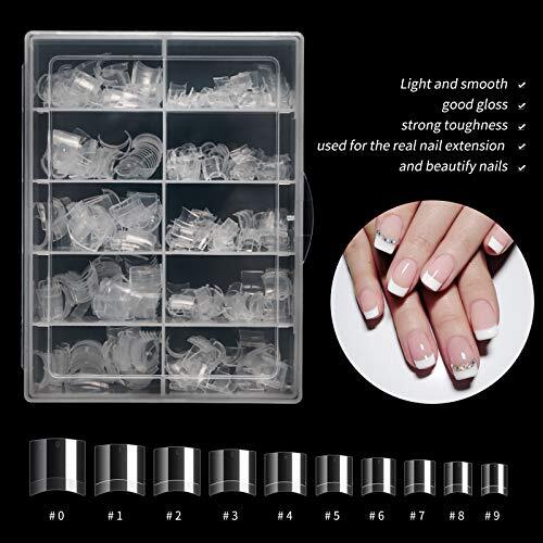 500PCS Short Nail Tips for Acrylic Nails – Clear Lady French Acrylic Style #4