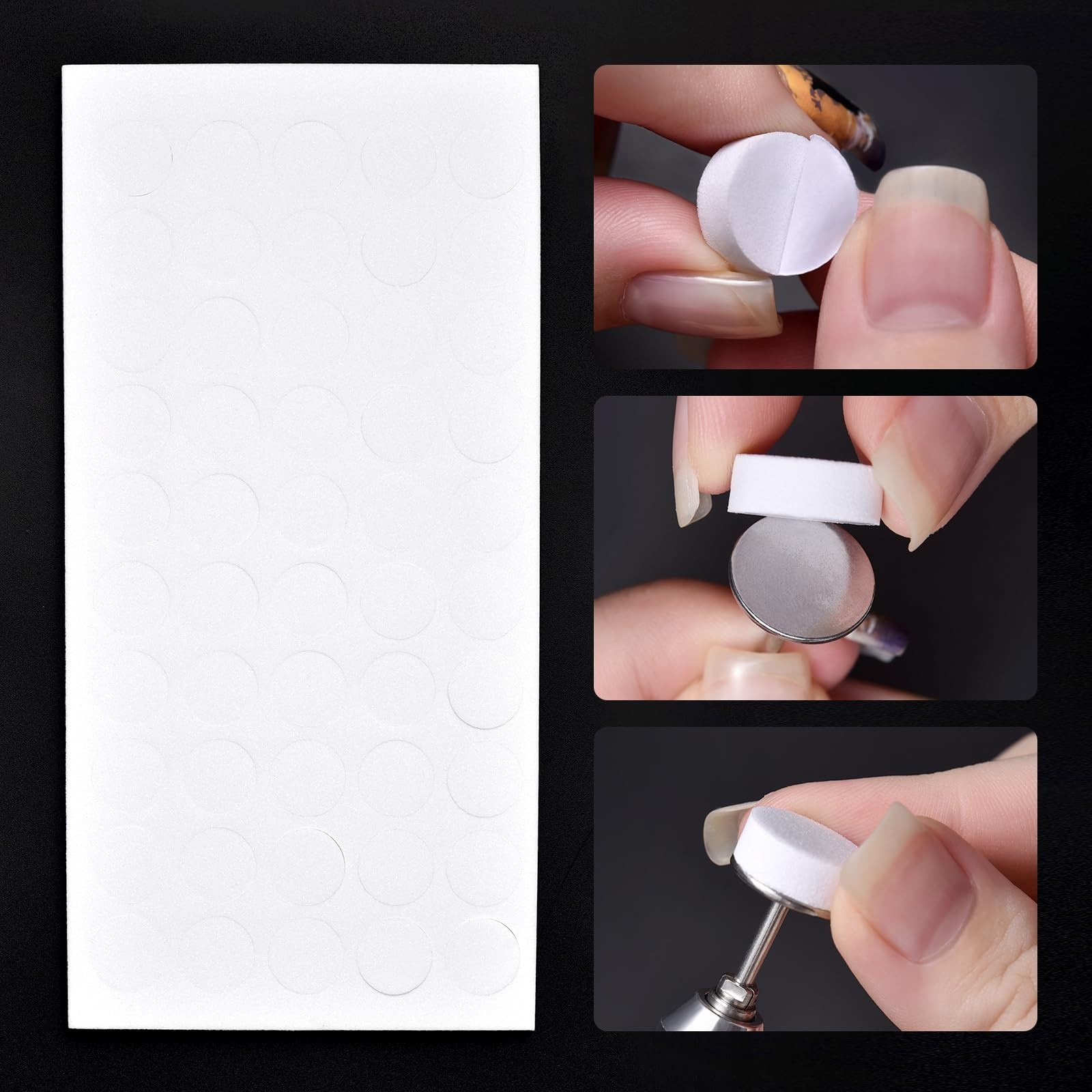 KADS 100Pcs Nail Nail Buffing Self-Adhesive Replaceable Sandpaper Polishing F…