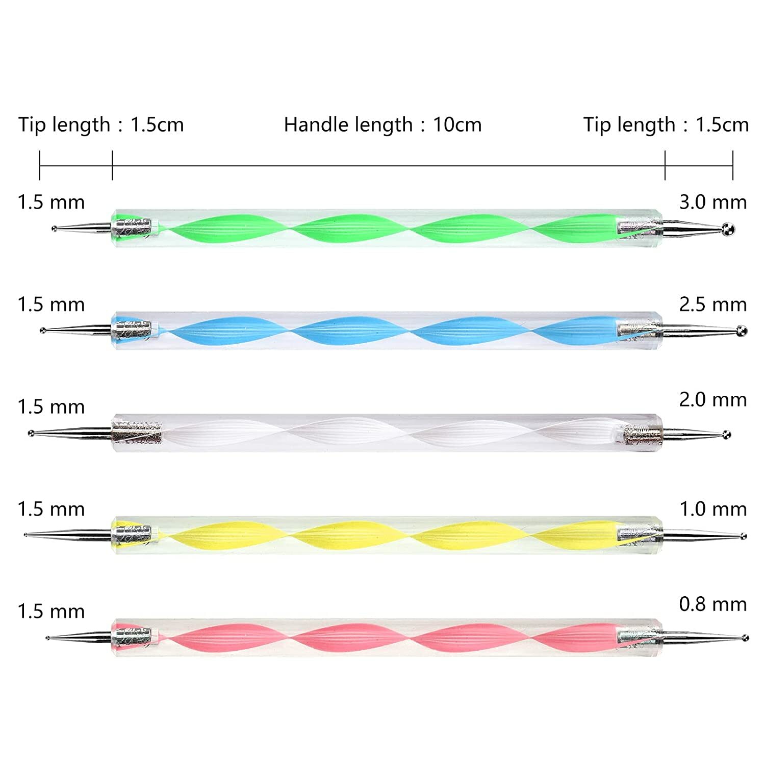 12 Pcs/Set Nail Art Design Tools,7pcs Painting Brushes+5pcs Dotting Pens,US FAST