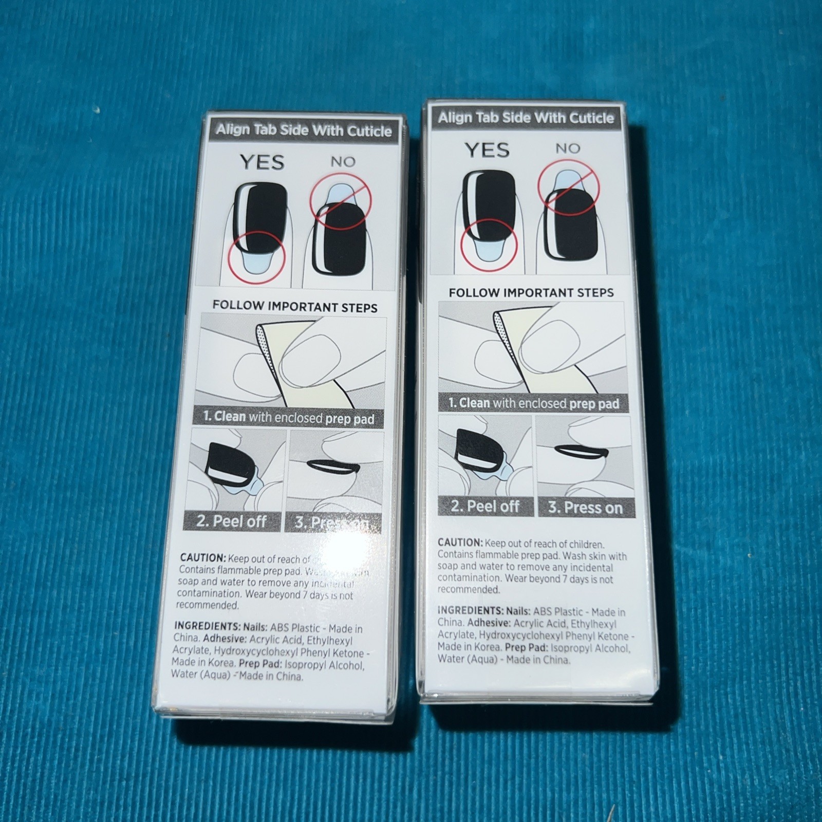 Lot of 2 New imPRESS Color Press-On Manicure Coffin Shape Nails 86745 Black Med