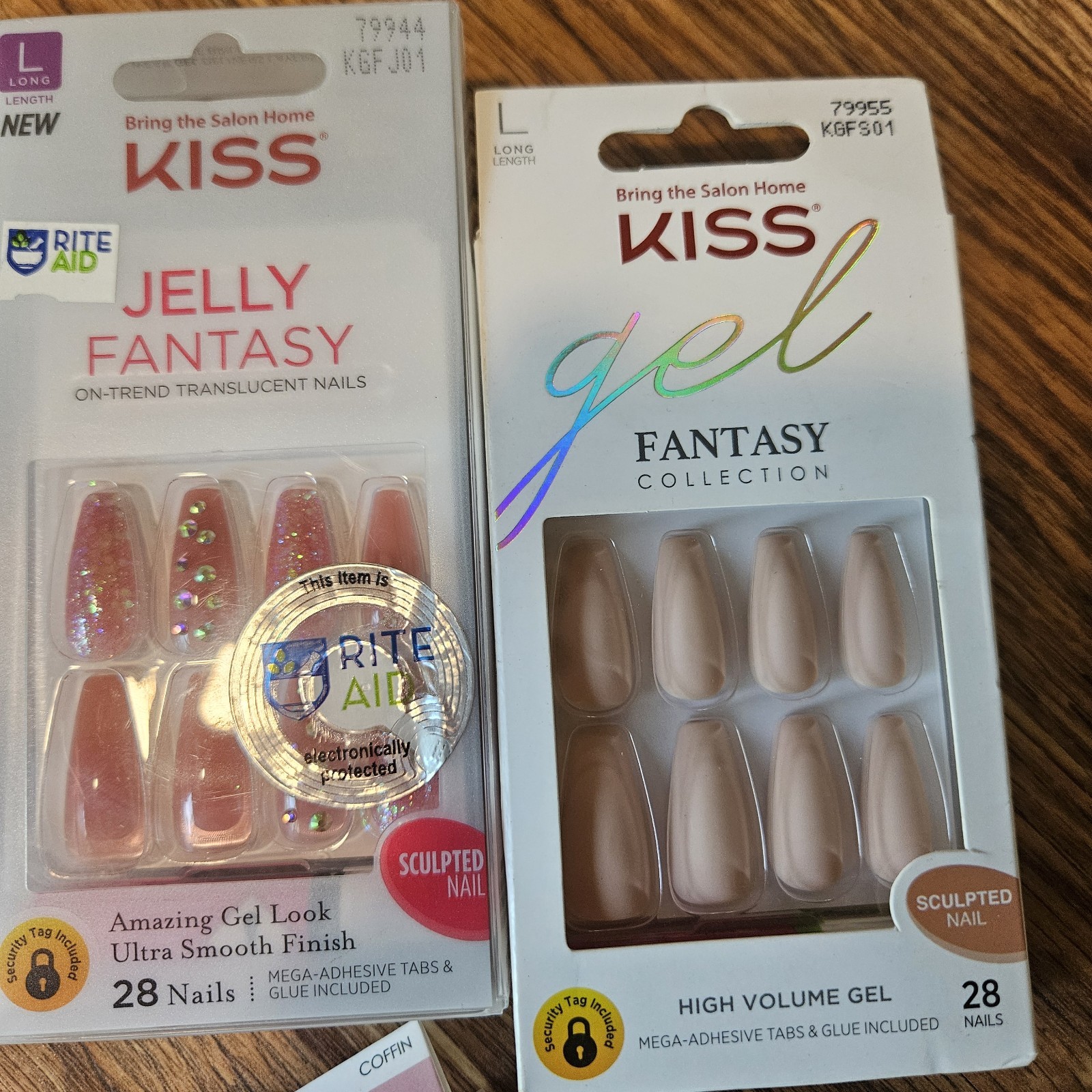 Kiss Gel Fantasy Sculpted Press-On Nails Assorted Styles & Colors Lot OF 7