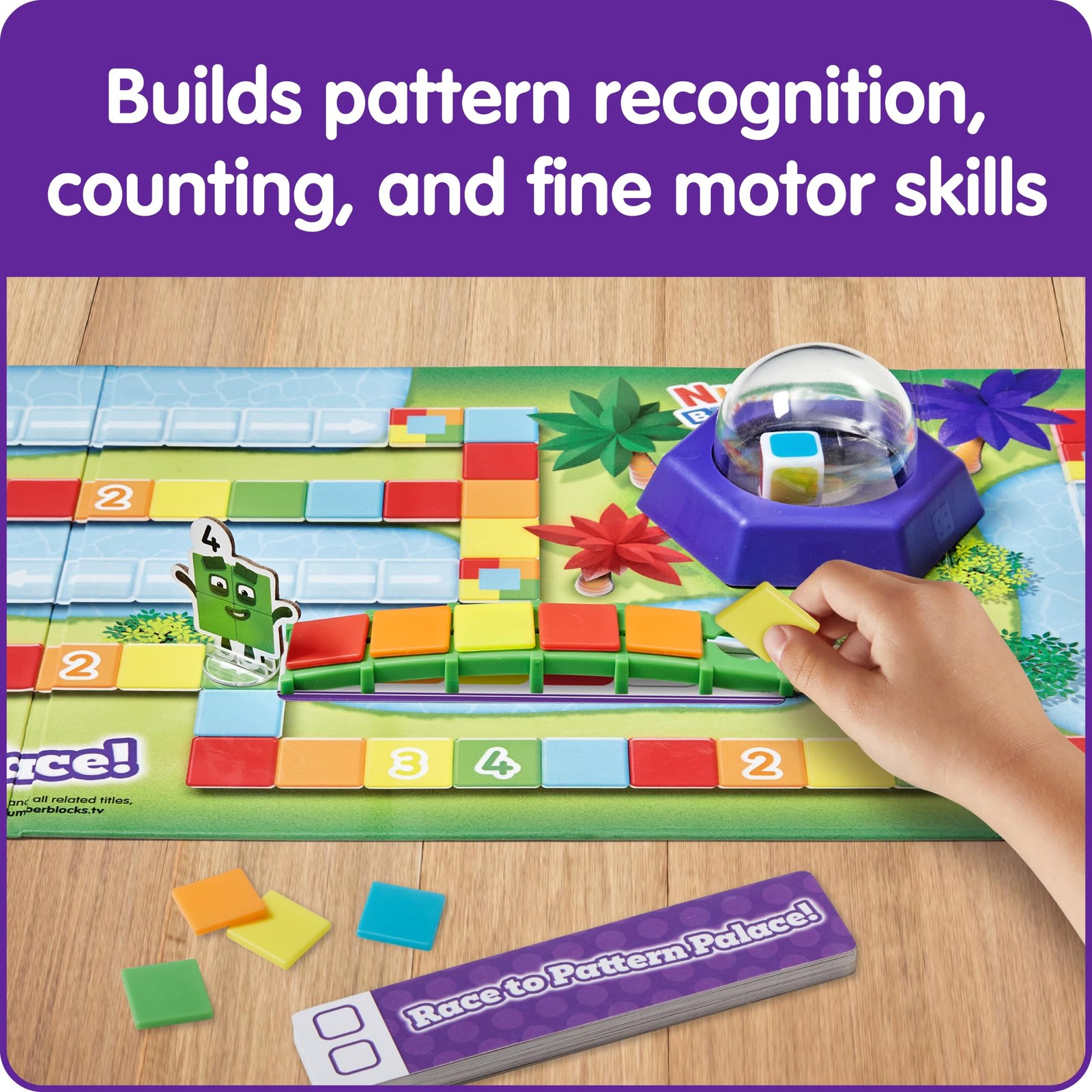 hand2mind Numberblocks Race to Pattern Palace! Board Game, Multiple Colors