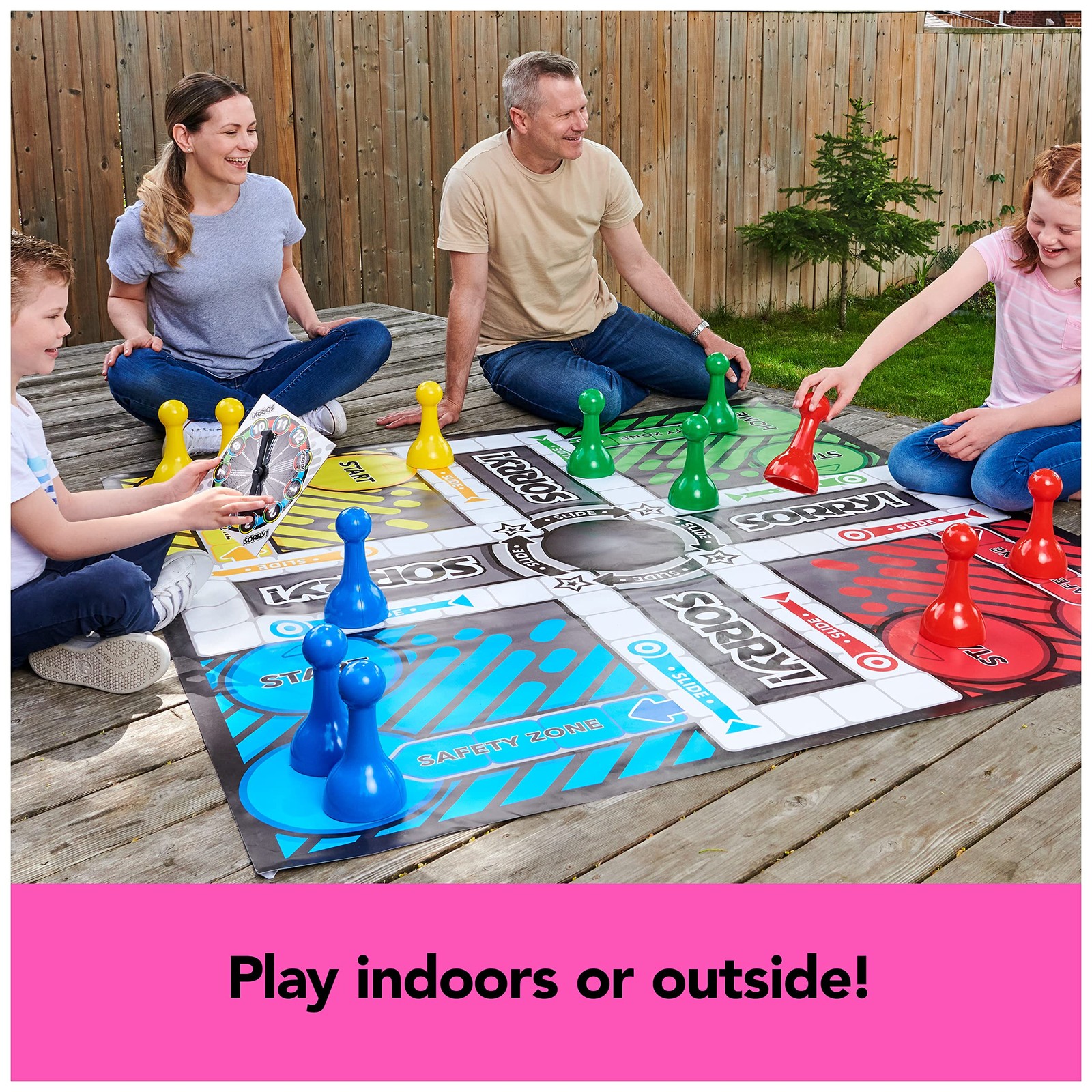Giant Sorry Classic Family Board Game Indoor Outdoor One Size, Multi Color