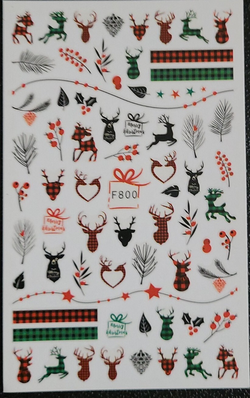 Christmas Holiday Deer Nail Stickers
