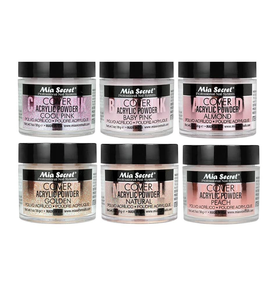 Mia Secret Acrylic Powder COVER Set 6 Shades 1 oz Nail Enhancement