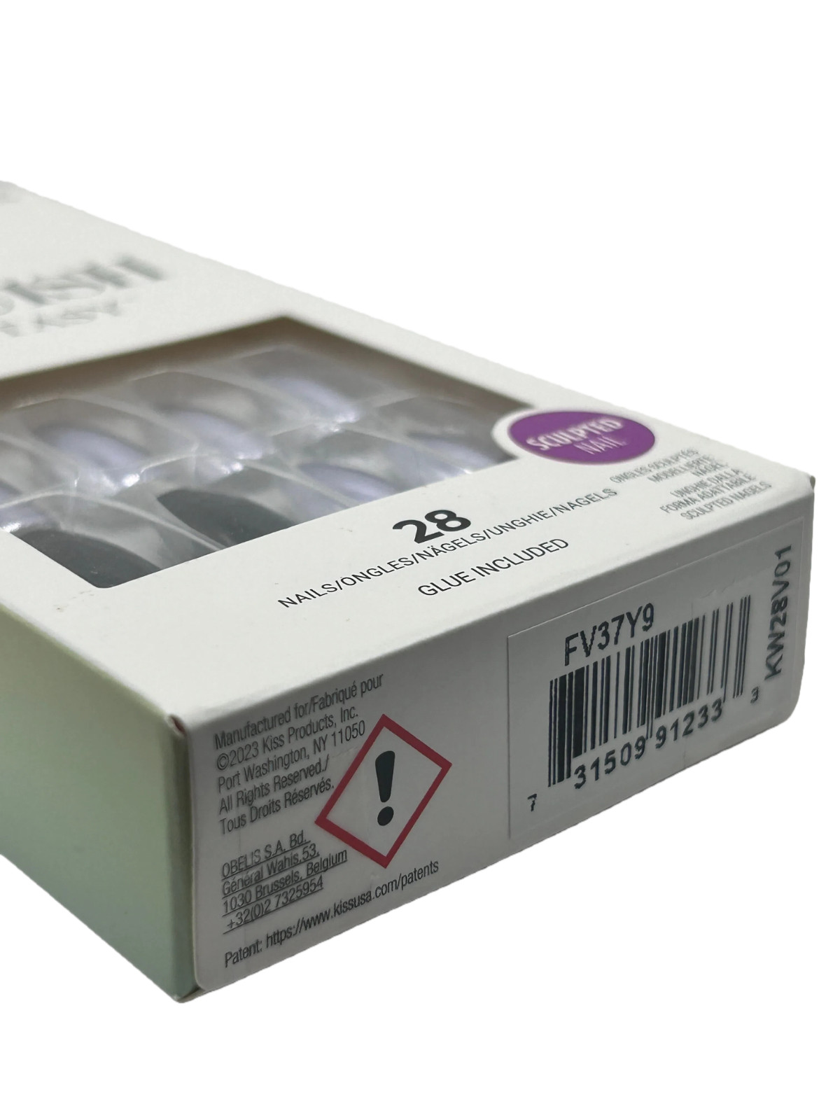 Kiss Medium Nails, Mirror Finish & Jet Black Sculpted Manicure Glue Included